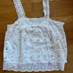 White eyelet tank from Zara